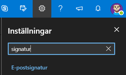 Outlook inställningar för mejlsignatur