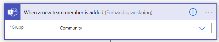 Utlösare: When a new team member is added