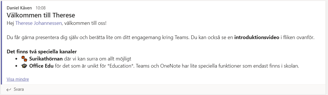 Resultat från dig själv