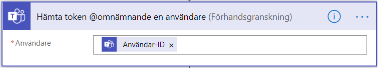 Utlösare: Hämta token @omnämnande en användare