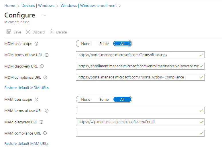 Windows enrollment screenshot