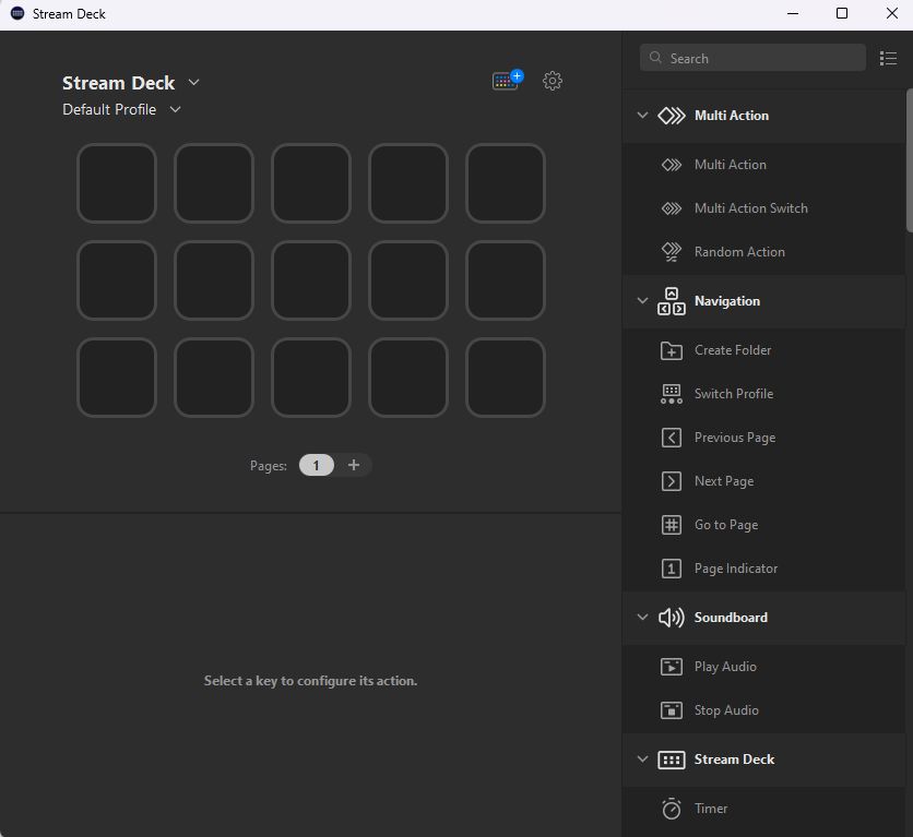 Stream Deck application window