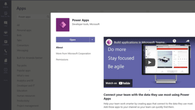 Sample apps built on Power Apps in Microsoft Teams